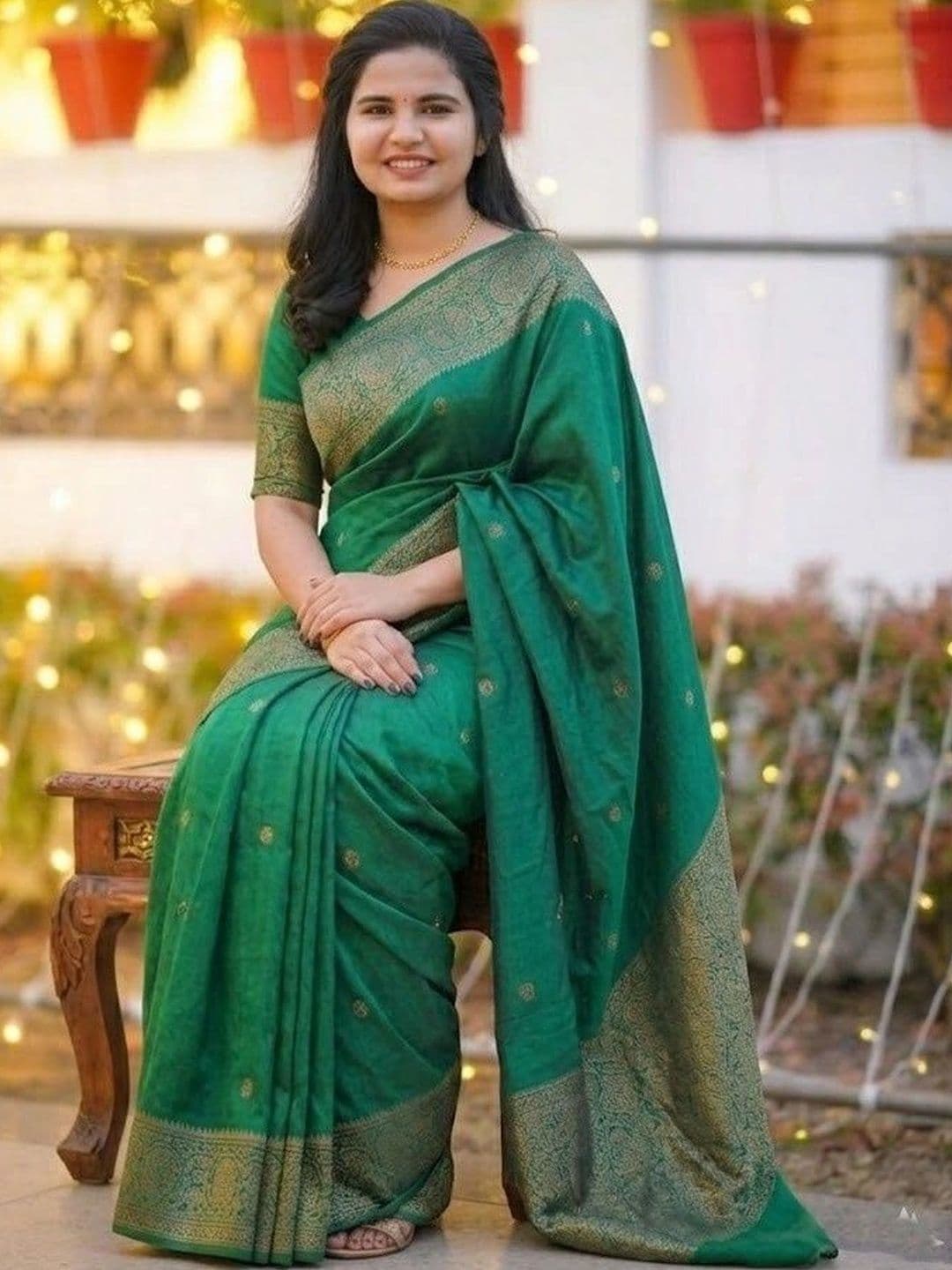 MITAL ENTERPRISE Woven Design Zari Art Silk Saree thumbnail 4