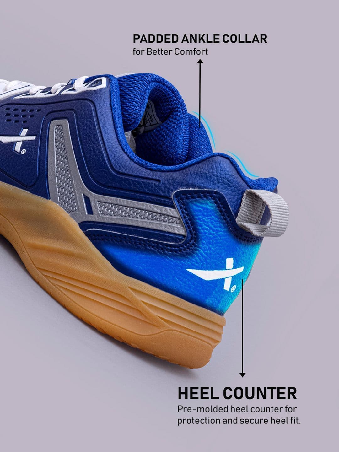 VECTOR X Ultimax Synthetic Leather Breathable Mesh With Crepe Rubber Sole Badminton Shoes thumbnail 7