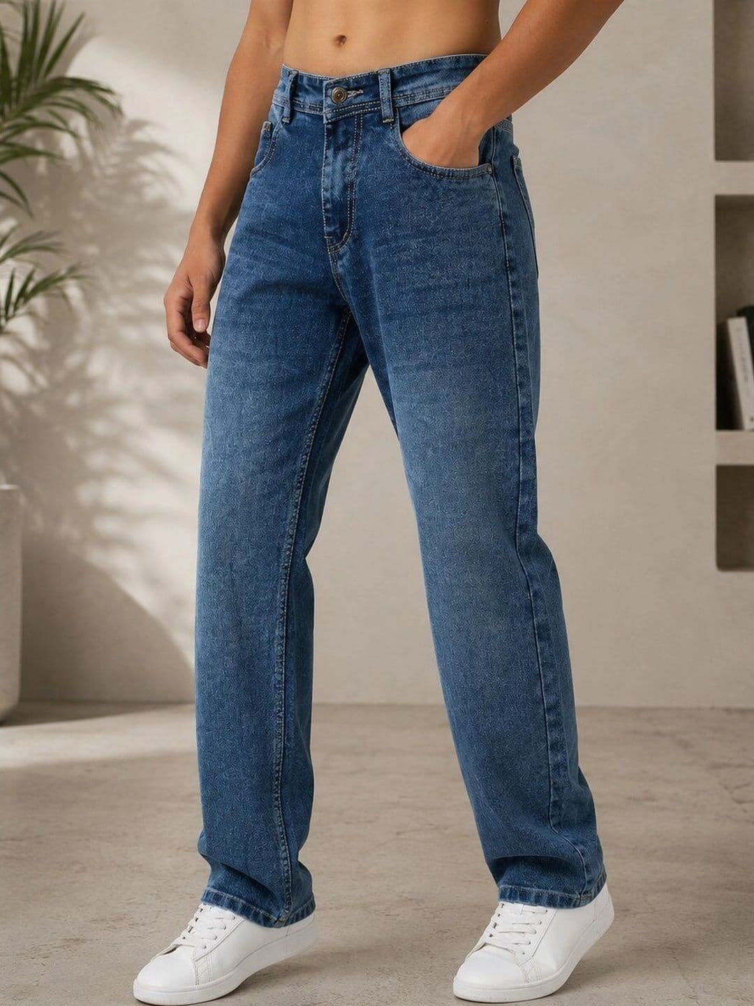 HIGH DENIM Men Straight Fit Mid-Rise Stretchable Jeans thumbnail 4