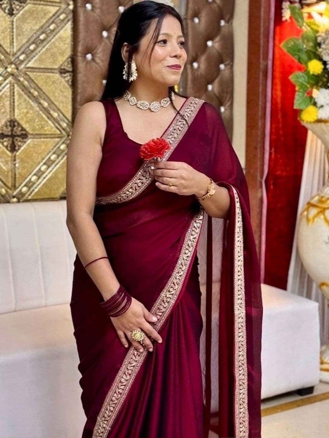 Mitera Embroidered Jute Silk Saree thumbnail 3