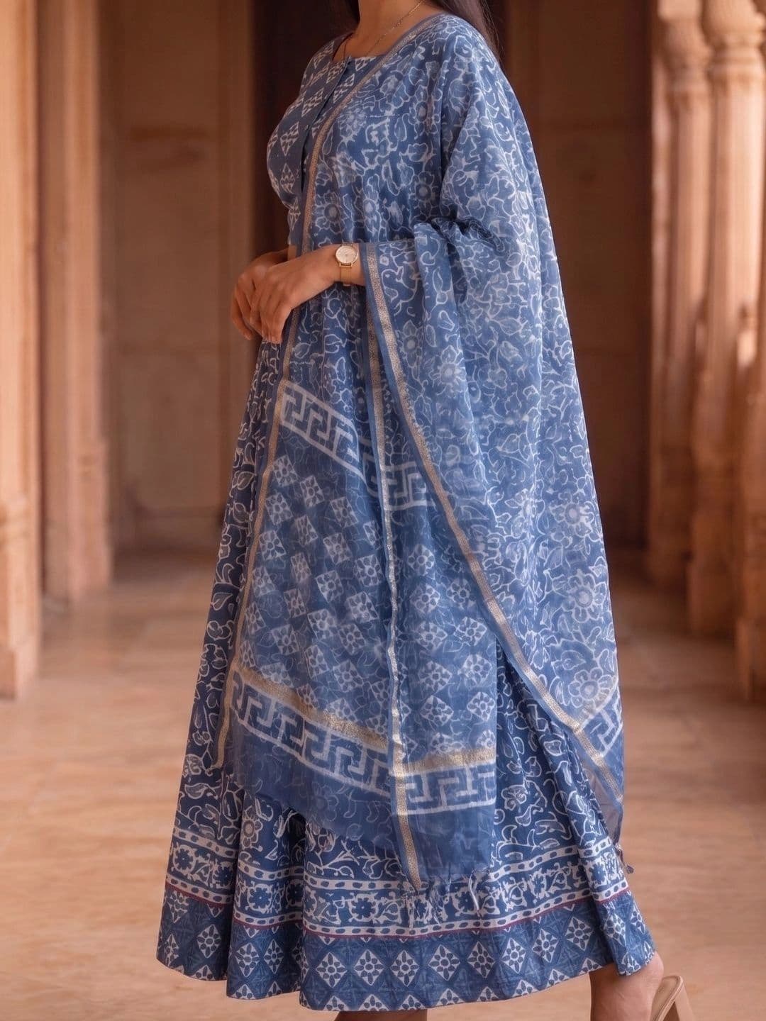 Avishya Printed Block Print Ready to Wear Lehenga & Blouse With Dupatta thumbnail 2
