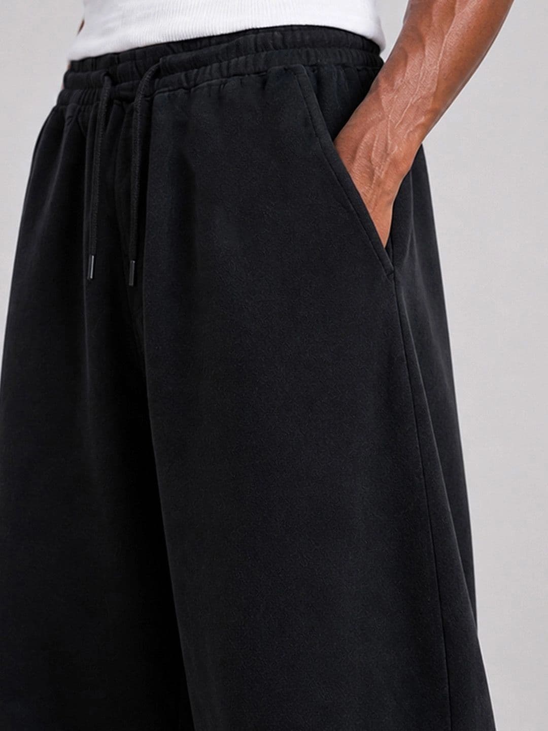 Powerlook Men Black Baggy Cotton Track Pants thumbnail 6