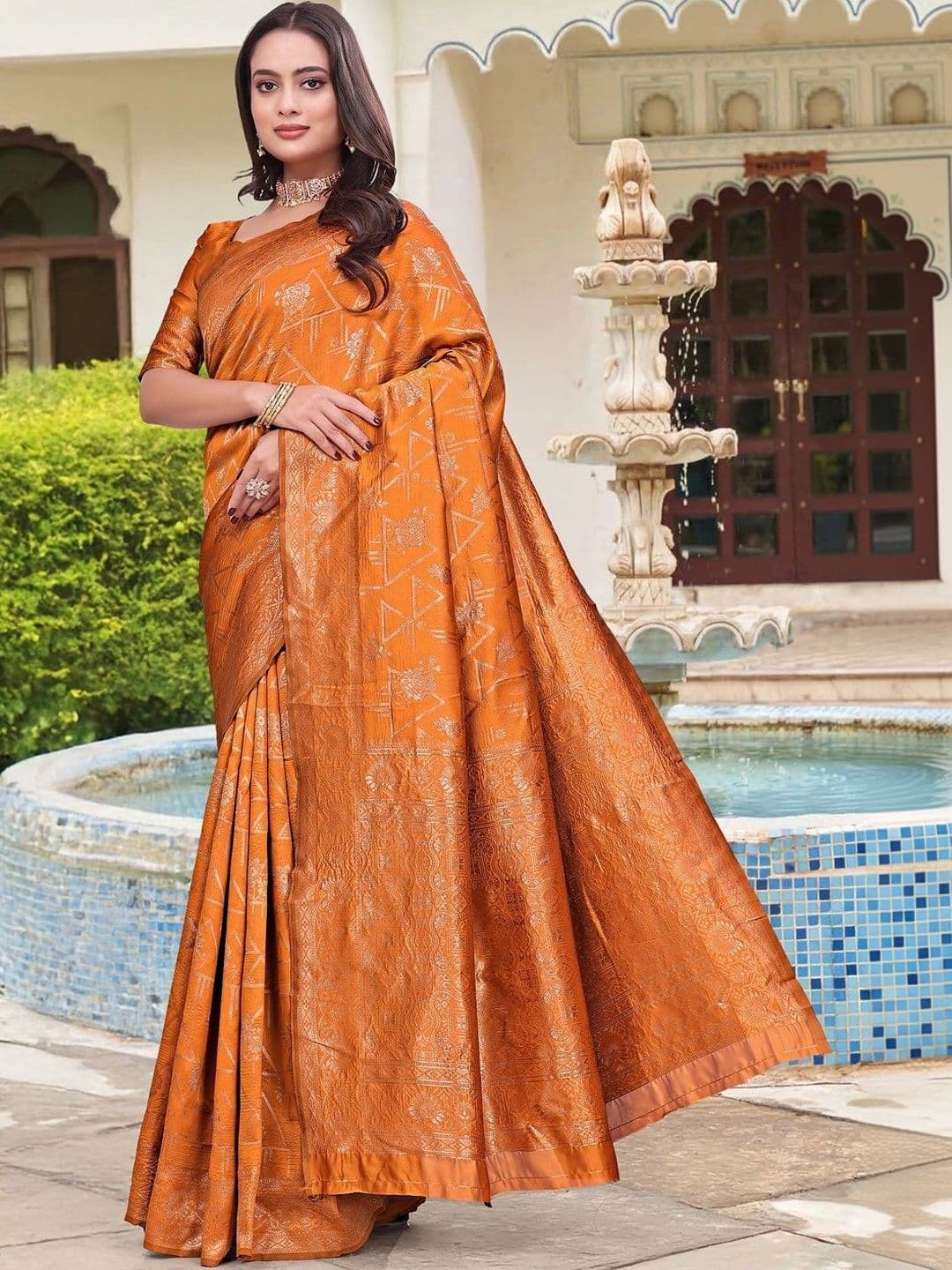 KALINI Woven Design Zari Silk Blend Saree thumbnail 2
