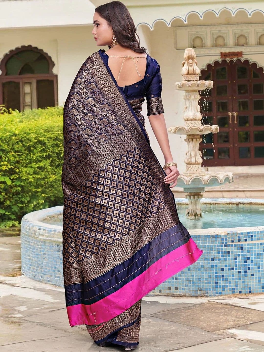 KALINI Woven Design Zari Silk Blend Saree thumbnail 2