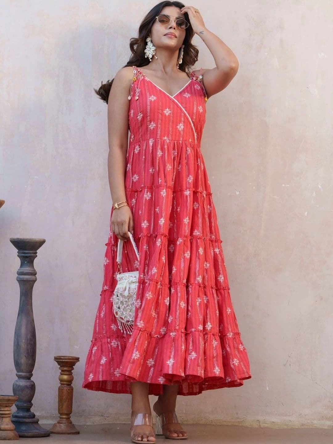 Sangria Print A-Line Maxi Dress thumbnail 5
