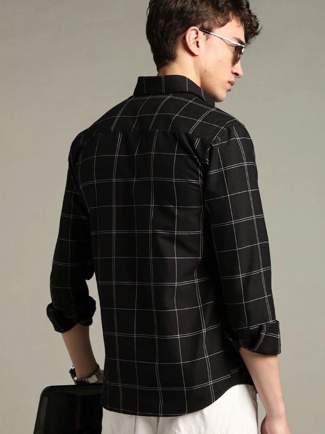 BLUEISLAND Men Comfort Windowpane Checks Checked Casual Shirt thumbnail 4