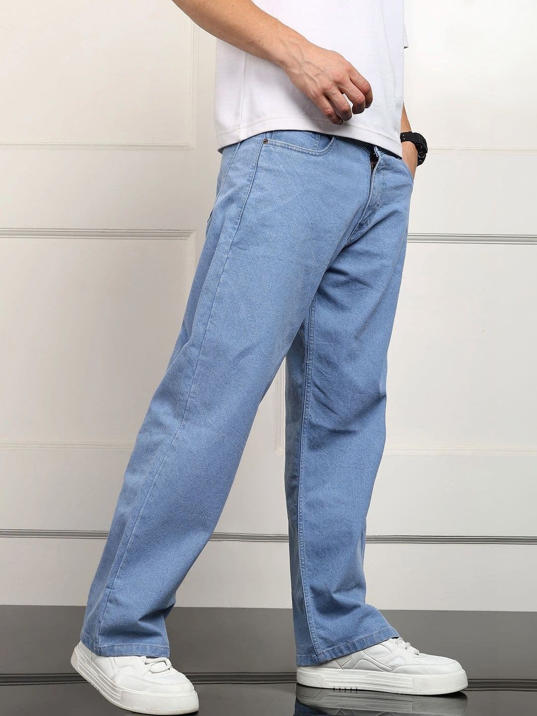 UNIFAV FASHION Men Boyfriend Fit Mid-Rise Denim Jeans thumbnail 4