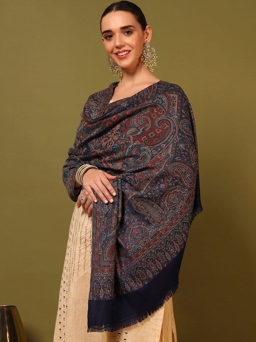 KANIDAR Women Woven Design Shawl - view 1