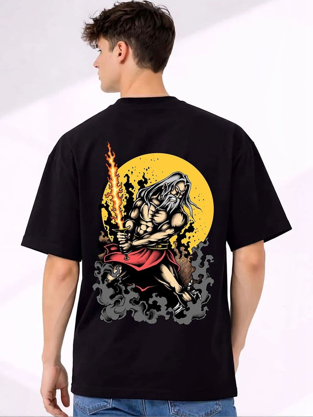 Mast & Harbour Men Printed Drop-Shoulder Sleeves T-shirt thumbnail 2