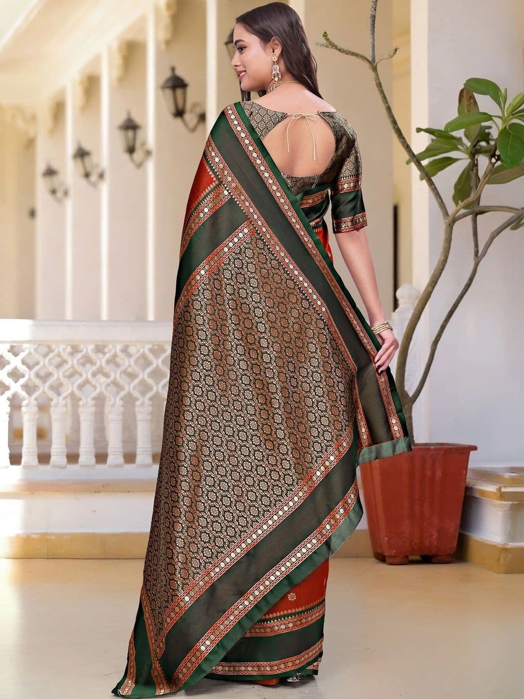 KALINI Woven Design Zari Silk Blend Saree thumbnail 6