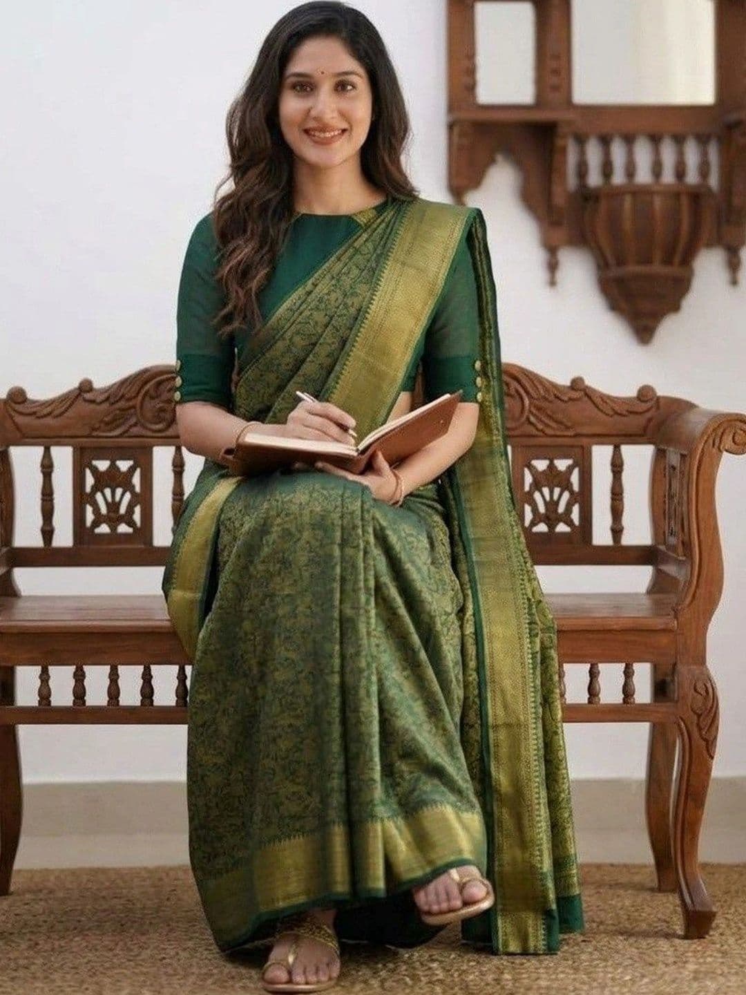 MITAL ENTERPRISE Woven Design Zari Art Silk Saree thumbnail 3