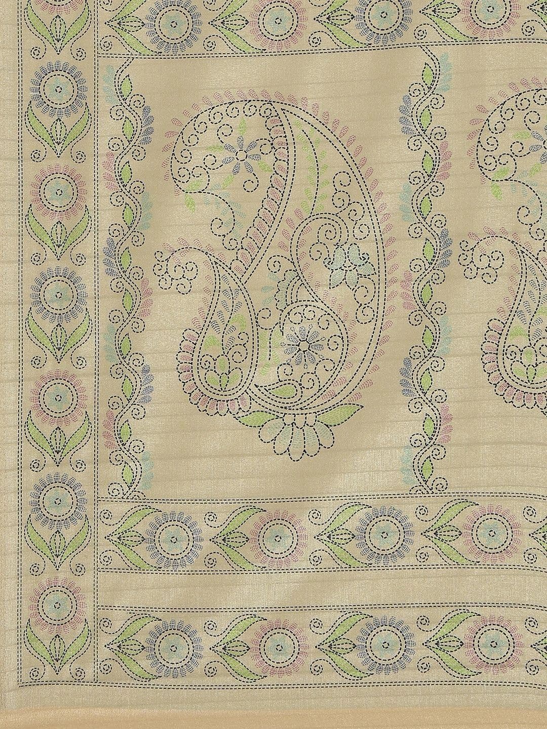 Garden Vareli Women Ethnic Motifs Embroidered Pure Linen Saree thumbnail 2