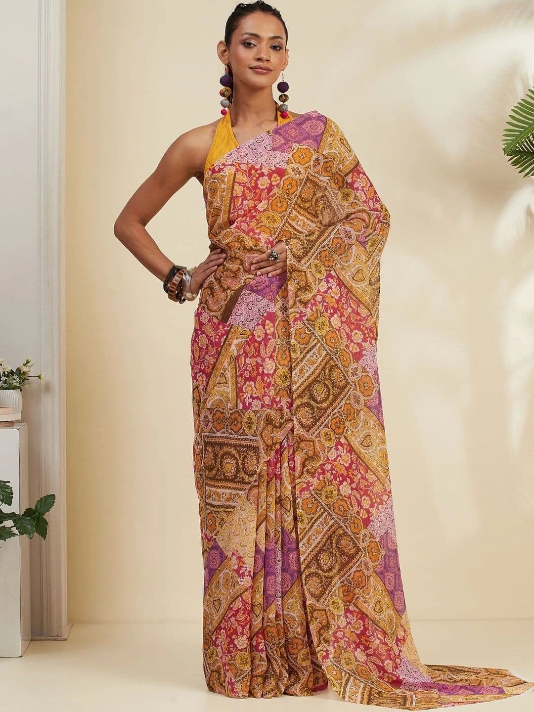 Garden Vareli Floral Pure Cotton Saree - view 1