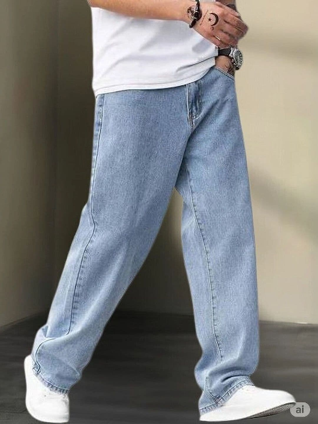 UNIFAV FASHION Men Straight Fit Mid-Rise Jeans thumbnail 2