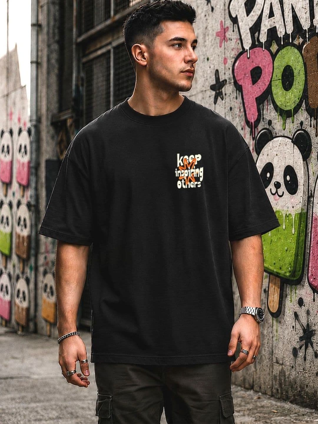 PANDA POPS Men Typography Printed T-shirt - view 1