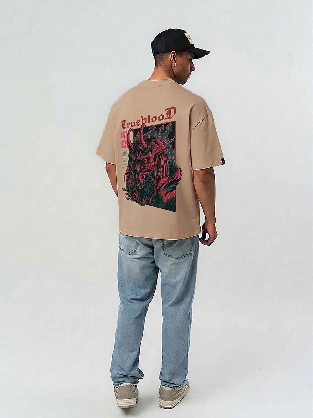 Mast & Harbour Men Printed Drop-Shoulder Sleeves T-shirt thumbnail 2