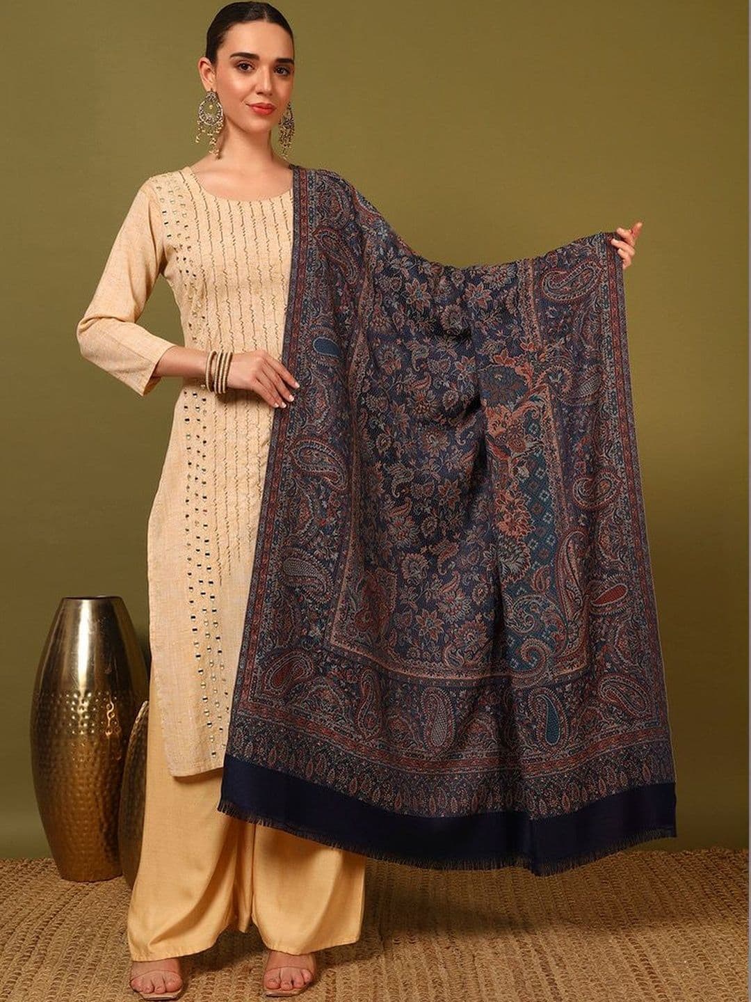 KANIDAR Women Woven Design Shawl thumbnail 2