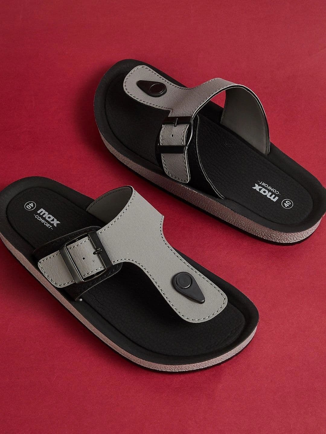 max Men Colourblock T-strap Sandals Sandals thumbnail 2