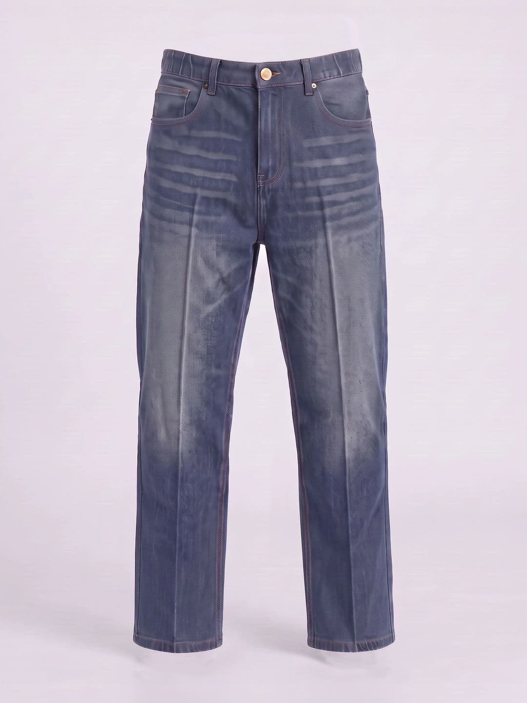 dolsia Men Straight Fit Mid-Rise Heavy Fade Stretchable Jeans thumbnail 4