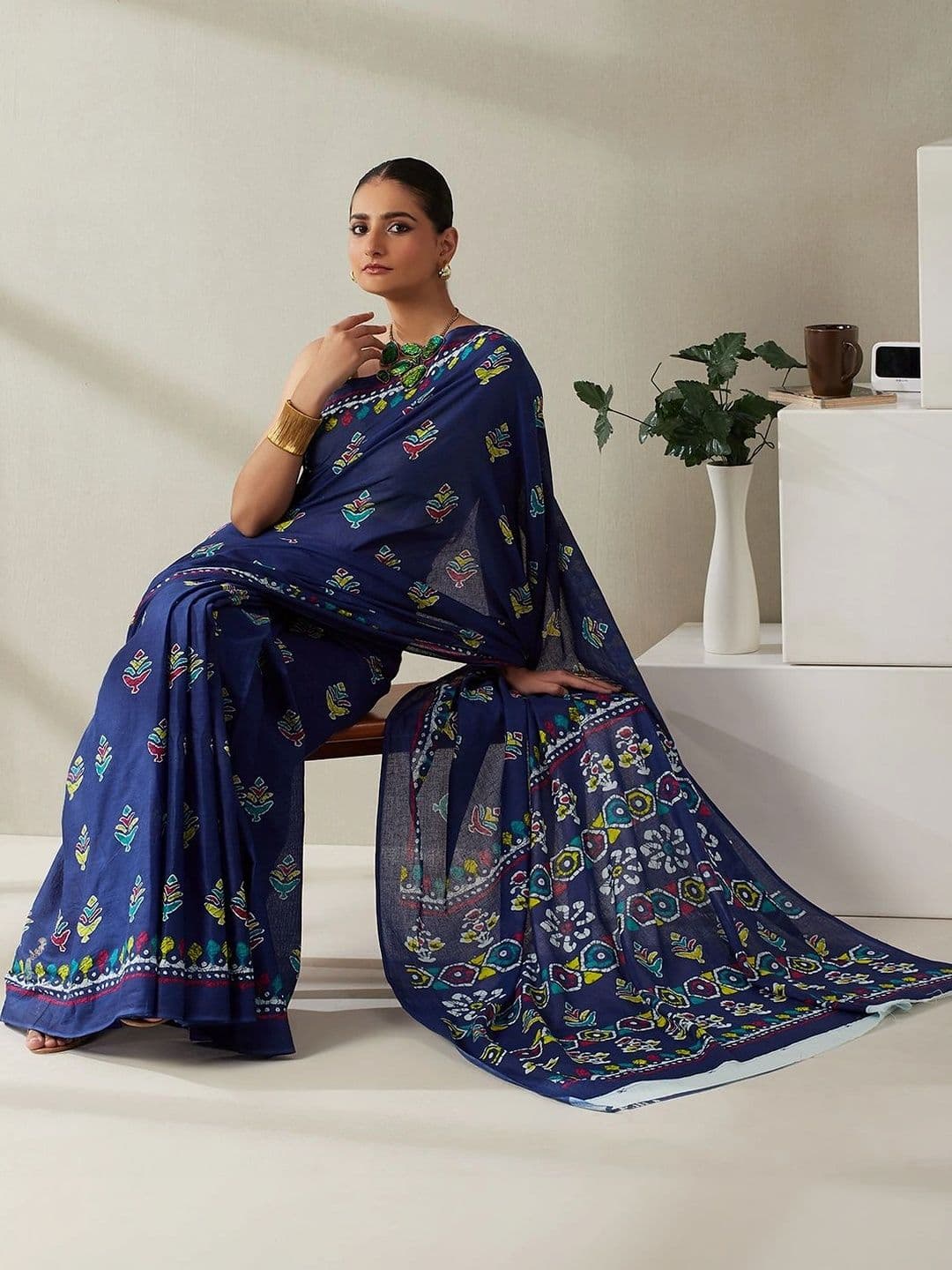 Garden Vareli Ethnic Motifs Pure Cotton Saree - view 1