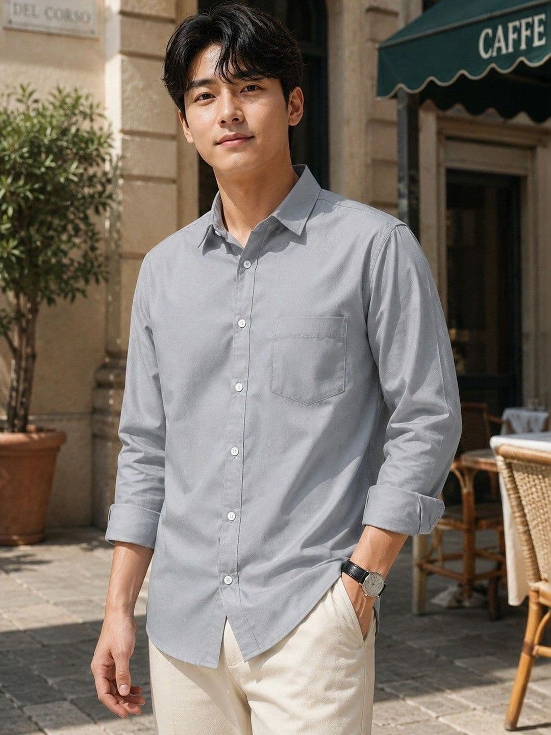 BAESD Men Premium Slim Fit Casual Shirt - view 1