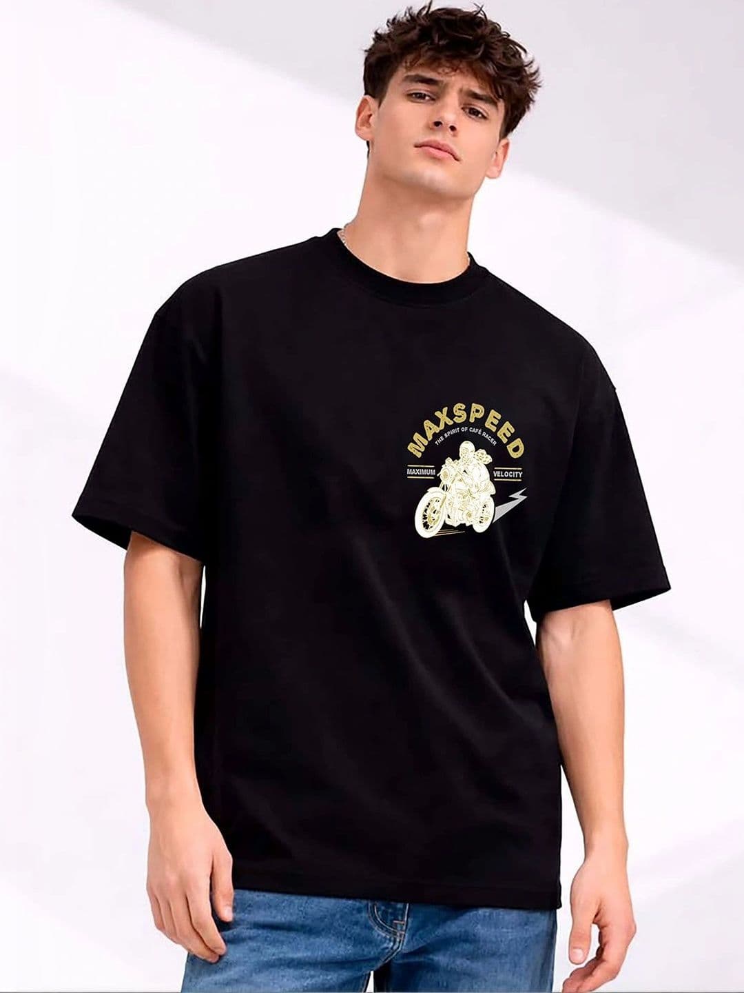 Mast & Harbour Men Printed Drop-Shoulder Sleeves T-shirt - view 1
