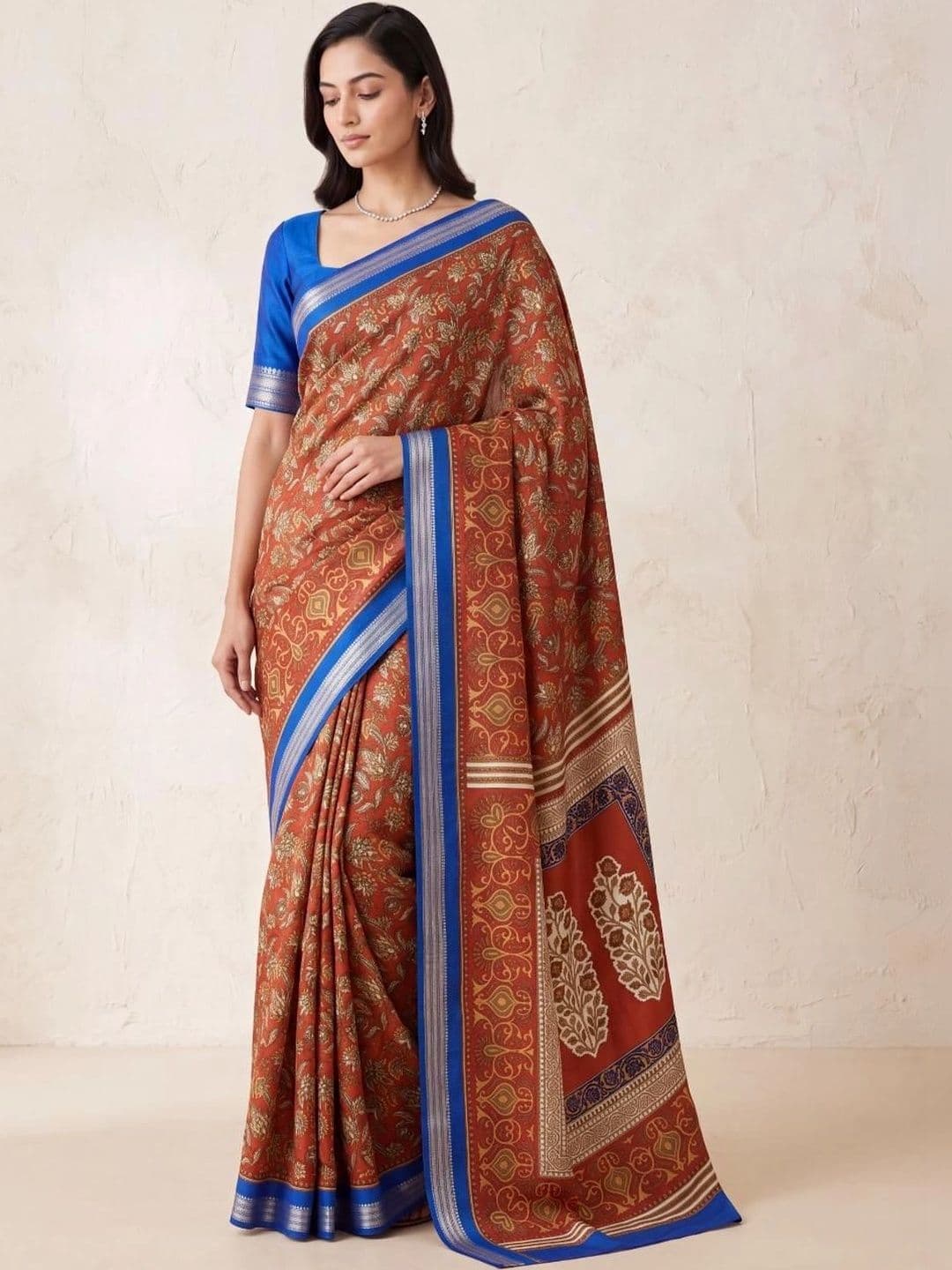 KRISHREE Embellished Zari Silk Cotton Saree - view 1