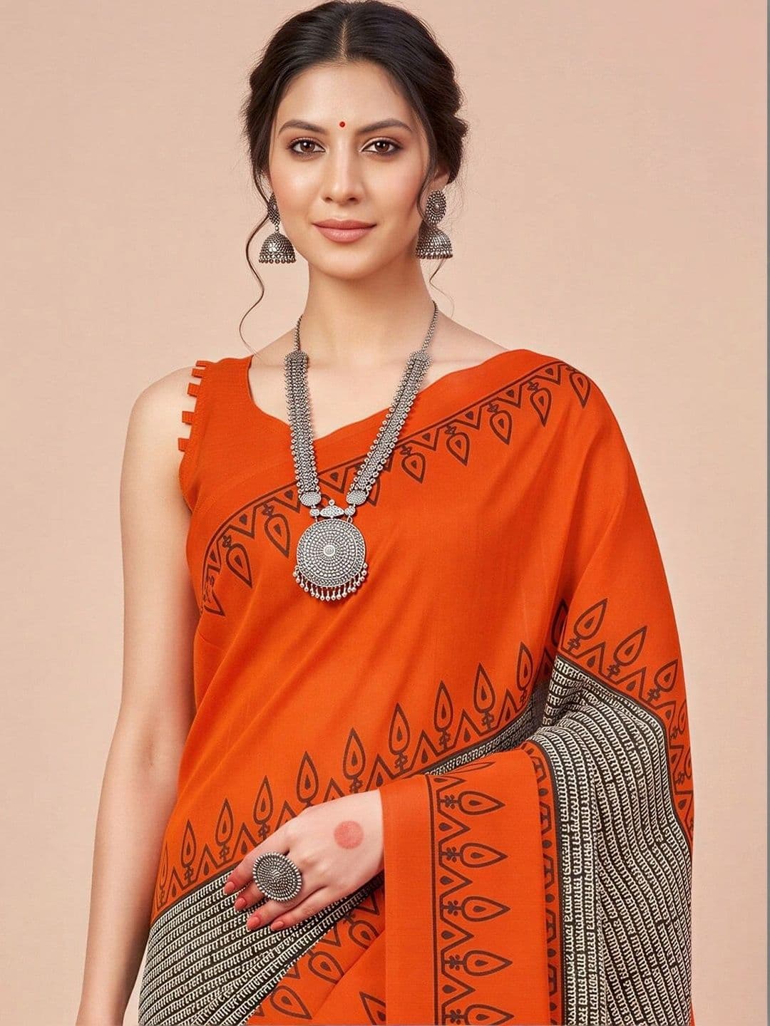 Anouk Ethnic Motifs Silk Blend Designer Bhagalpuri Saree thumbnail 4