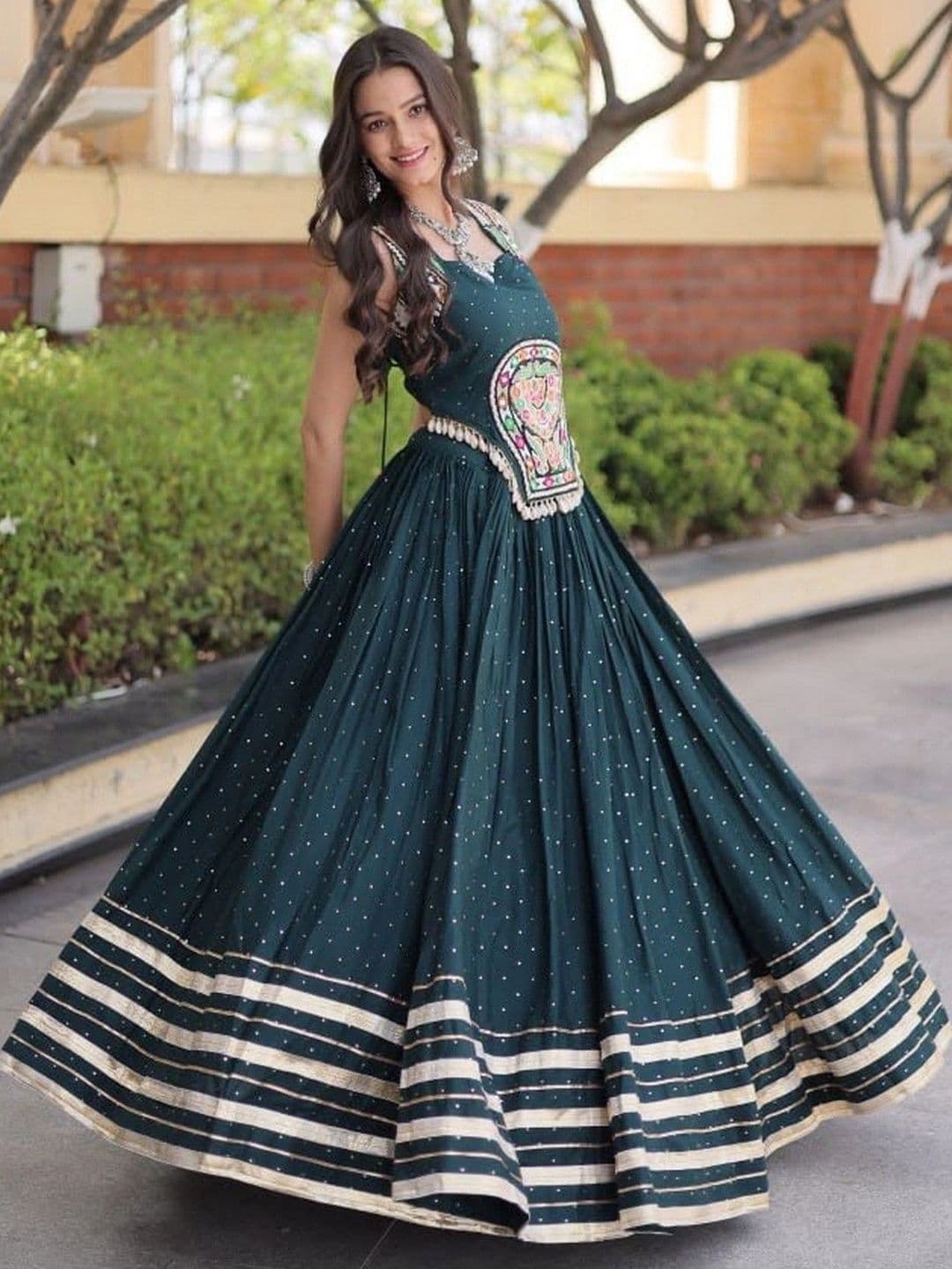 wckrod Embellished Mirror Work Ready to Wear Lehenga & Semi-Stitched thumbnail 2