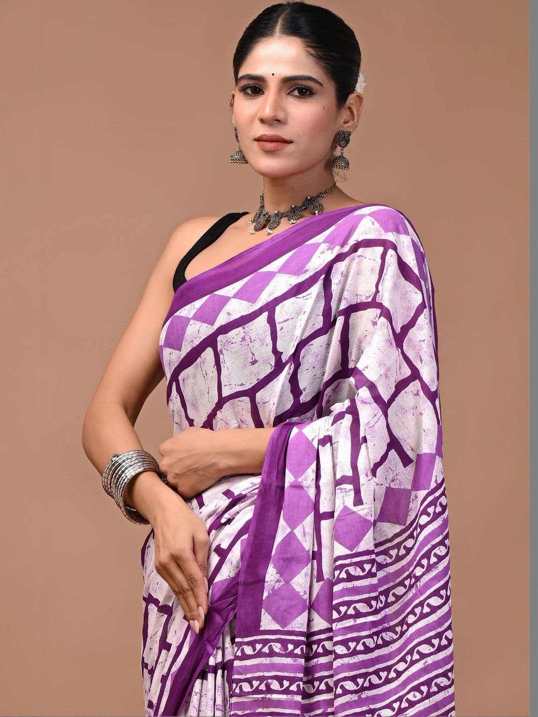 Anouk Batik Pure Cotton Block Print Saree thumbnail 3