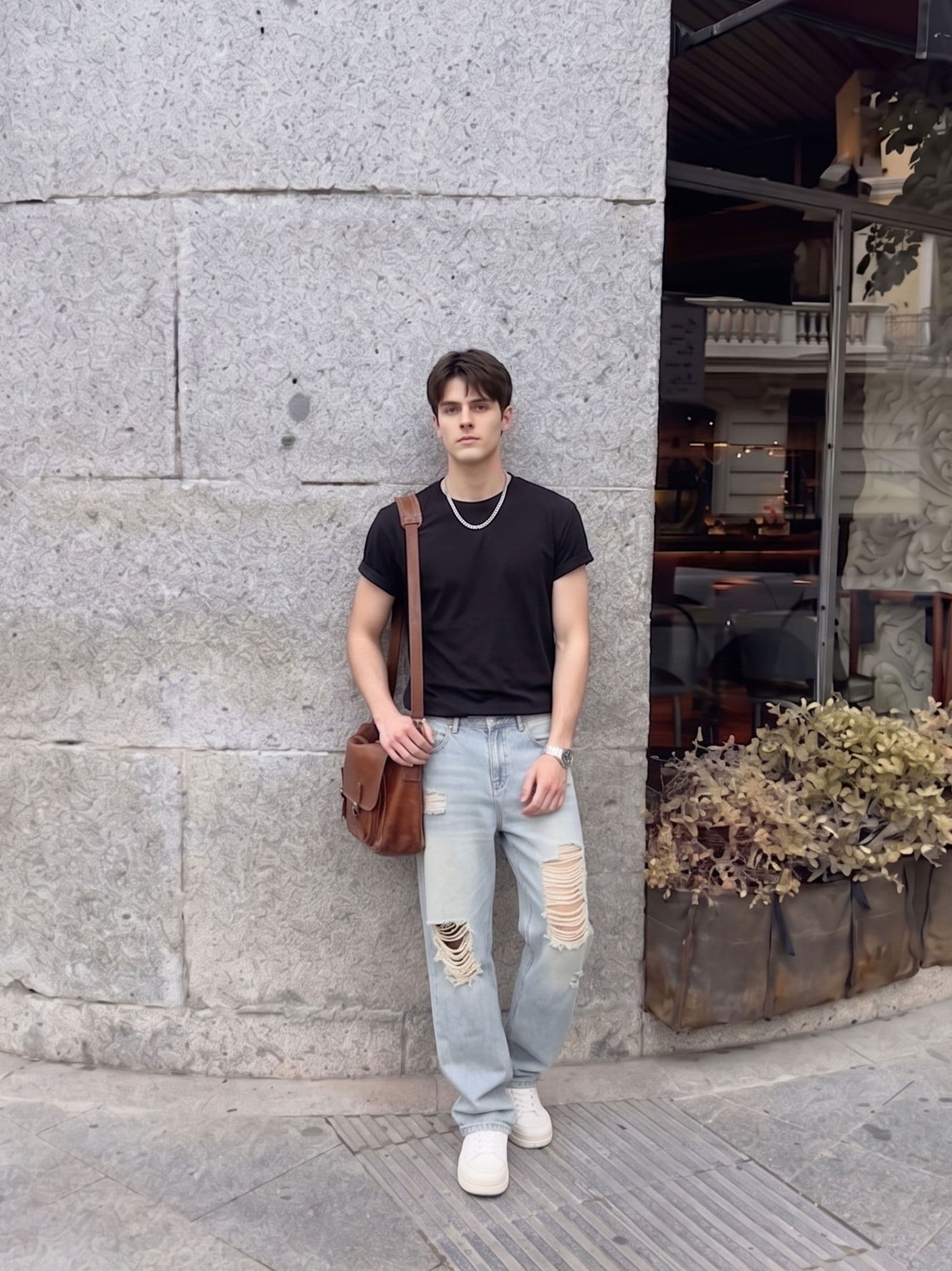 Suo Men Relaxed Fit Mid-Rise Highly Distressed Heavy Fade Jeans - view 1