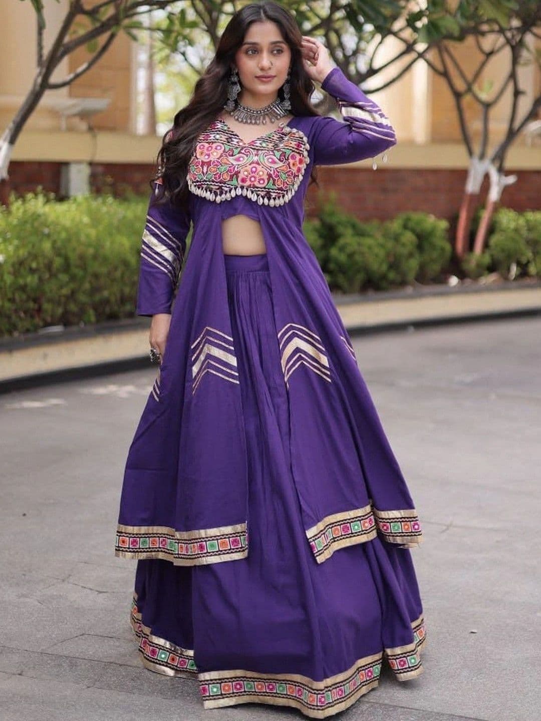 wckrod Embroidered Thread Work Ready to Wear Lehenga & Semi-Stitched - view 1