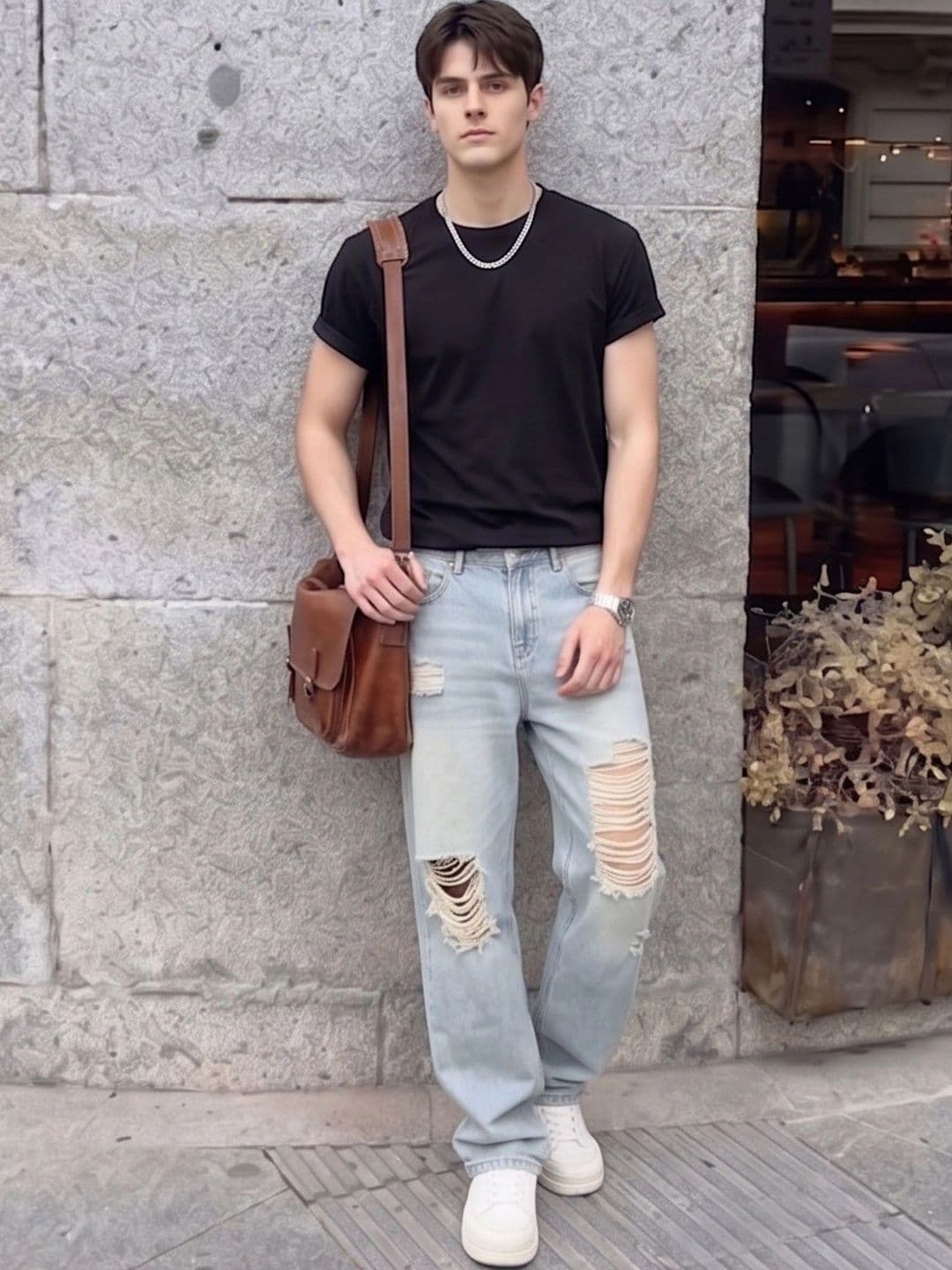 Suo Men Relaxed Fit Mid-Rise Highly Distressed Heavy Fade Jeans thumbnail 7