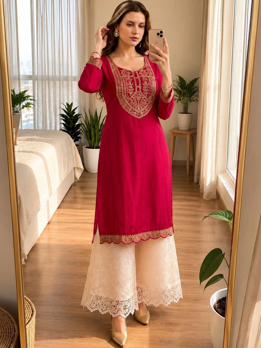 NARACHI TEXWORLD Women Ethnic Motifs Embroidered Kurta - view 1