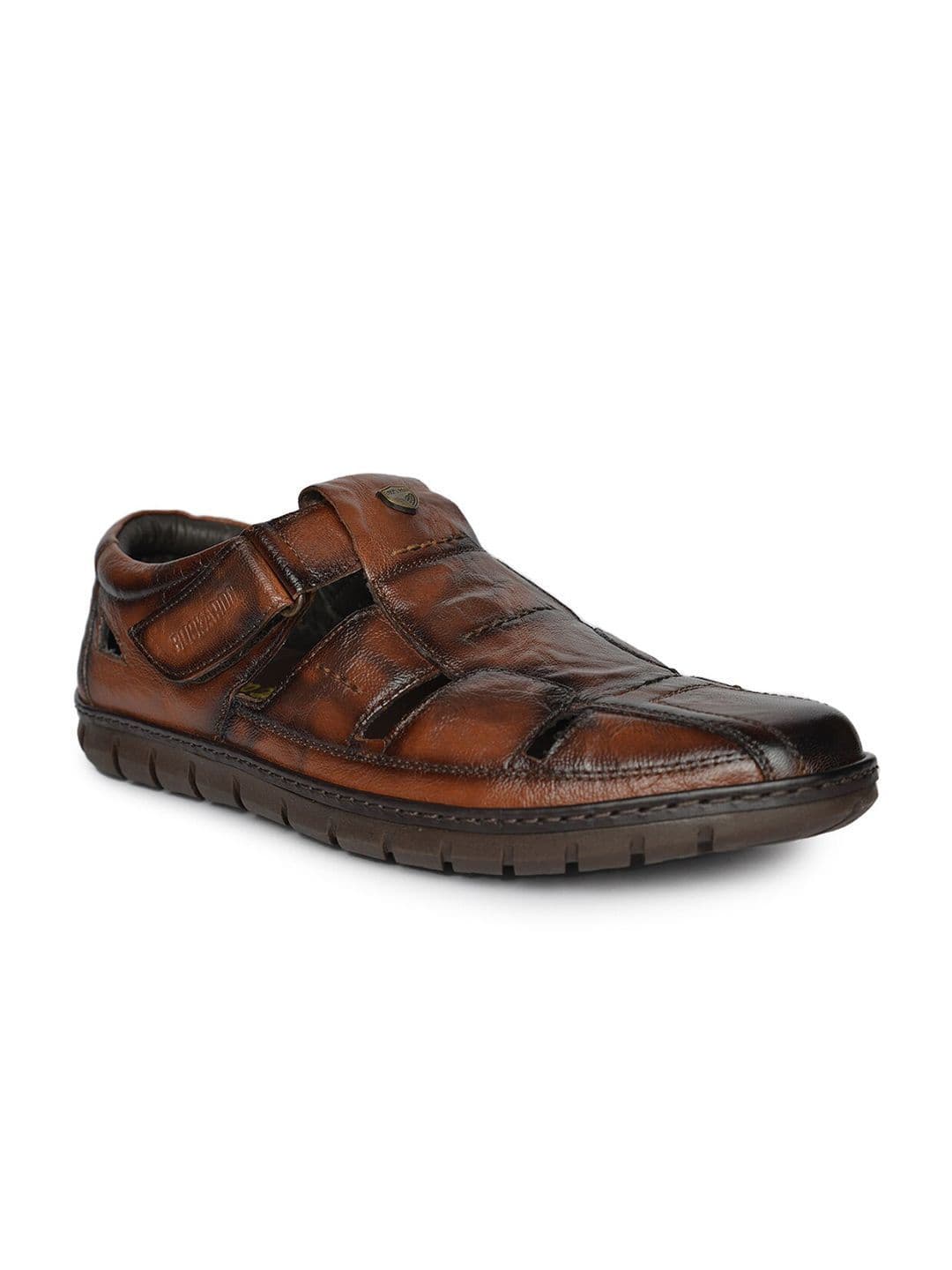 Buckaroo Men Textured Leather Shoe-Style Sandals thumbnail 6