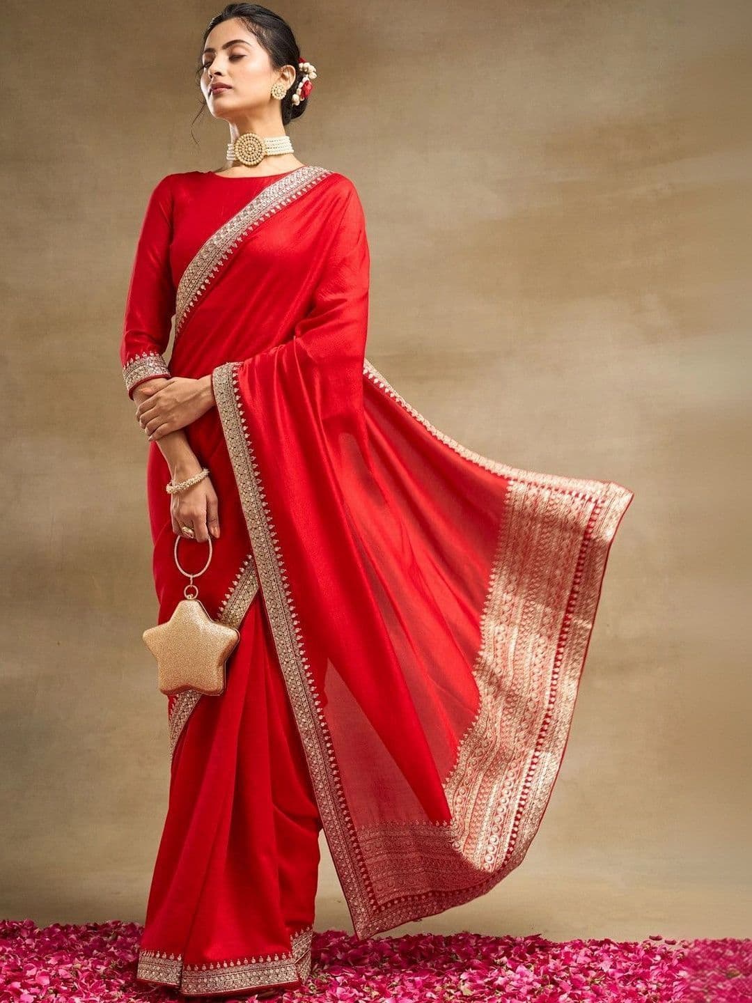 kasee Embroidered Silk Blend Designer Saree - view 1