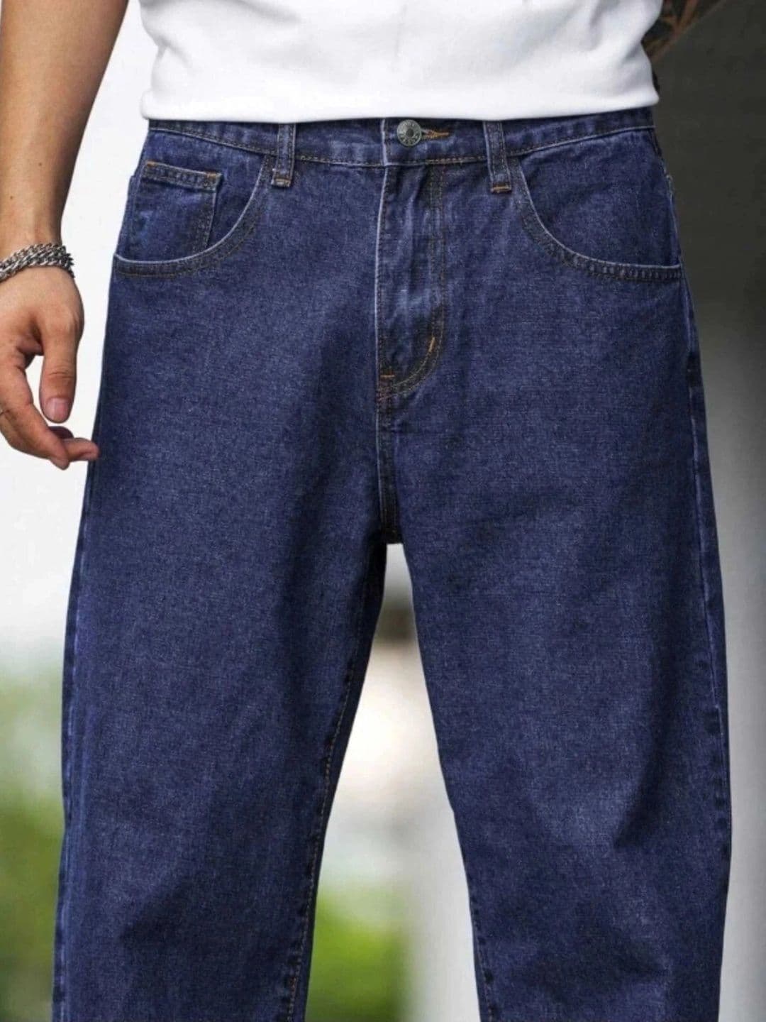 UNIFAV FASHION Men Straight Fit Cotton Mid-Rise Jeans thumbnail 2