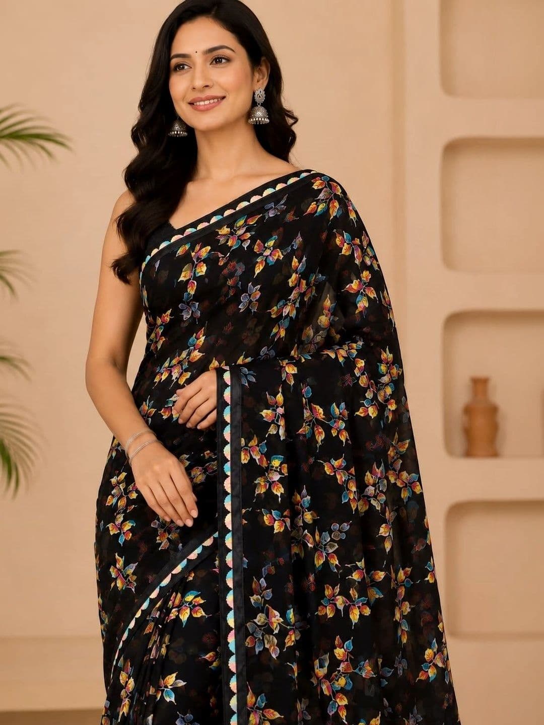 Keshav Trendz Pure Georgette Saree - view 1