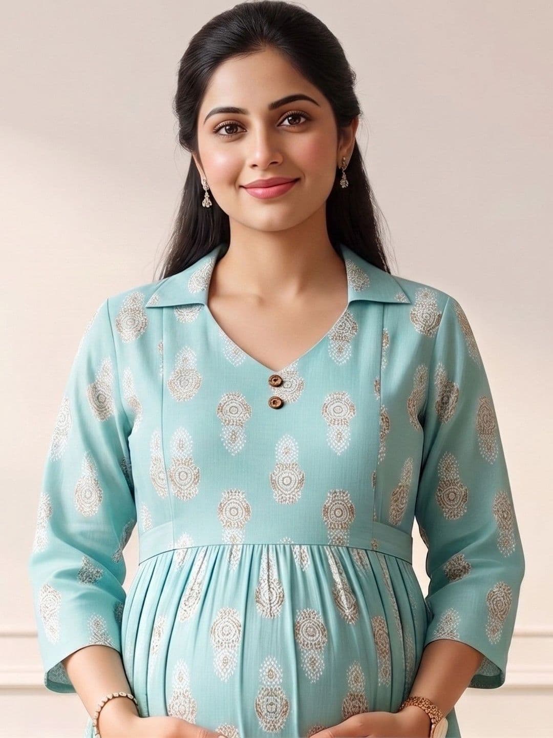 DUMMY SHAPE Women Ethnic Motifs Printed Empire Kurta with Trousers thumbnail 6