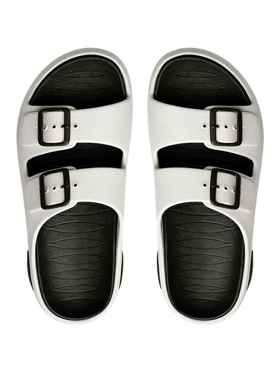 Bruton Men's White & Black Dual Buckle Straps Water-Resistant Sliders thumbnail 3