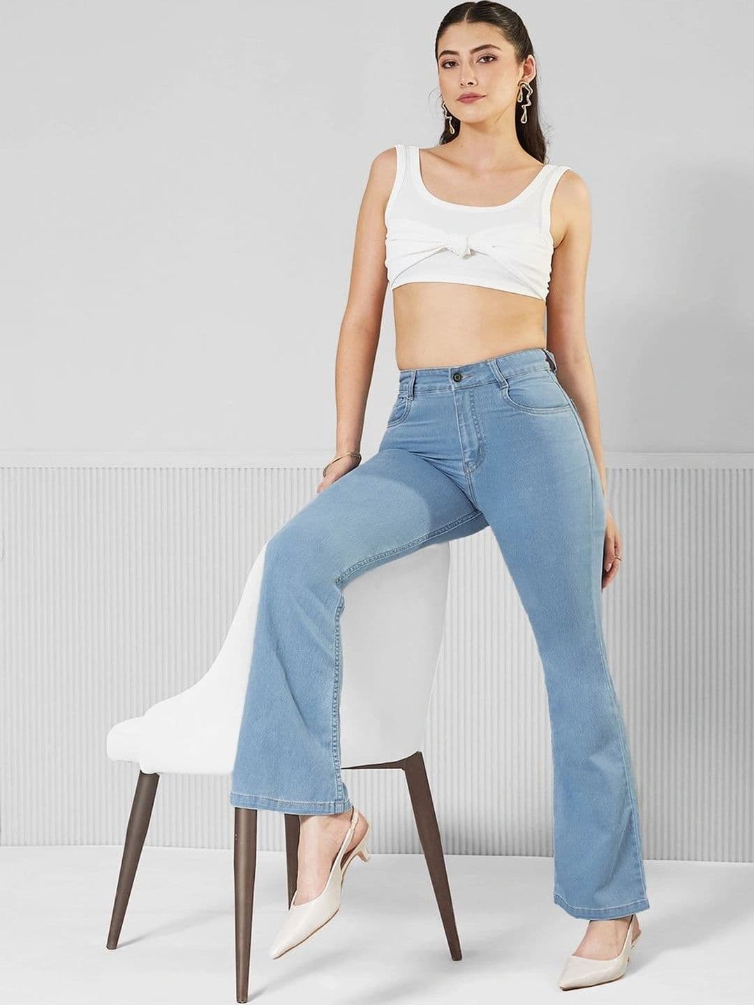 Mast & Harbour Women Bootcut High-Rise Heavy Fade Stretchable Jeans - view 1