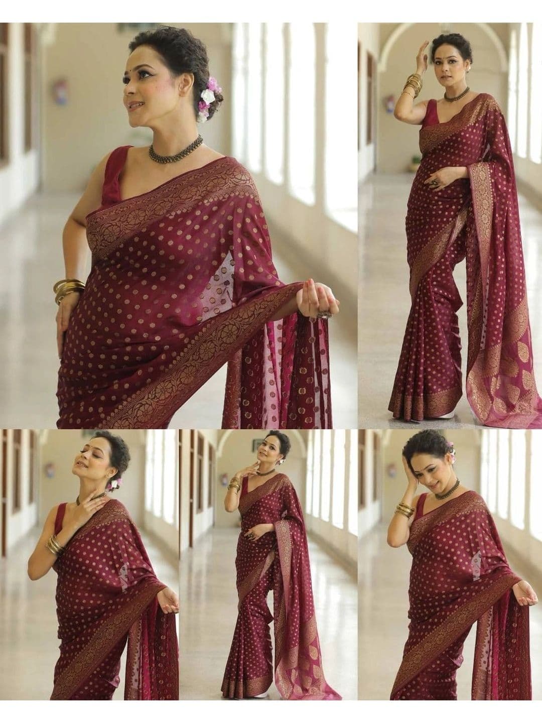 MARUTI VASTRAM Woven Design Zari Art Silk Banarasi Saree thumbnail 5