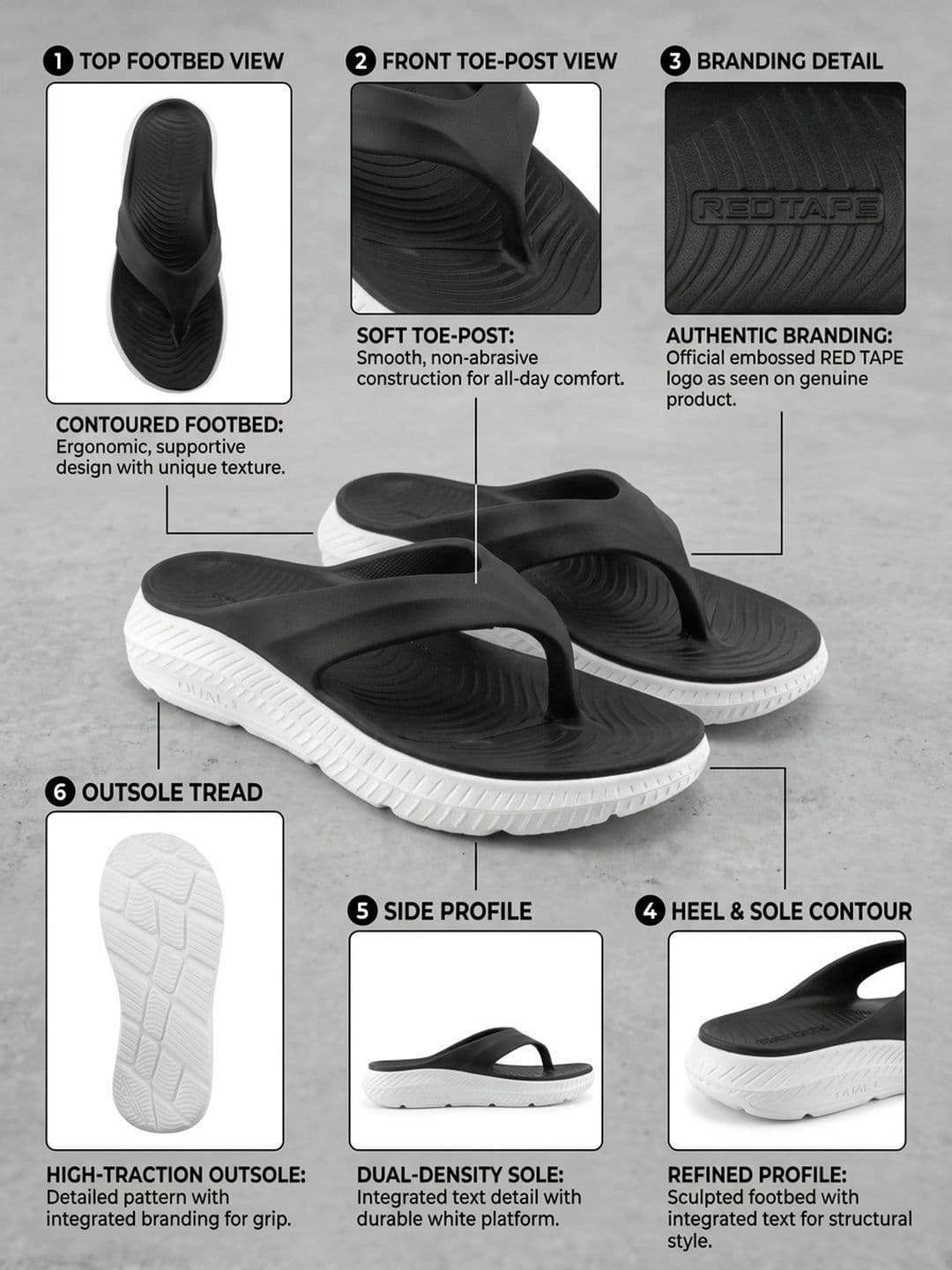 Red Tape Men Thong Flip-Flops thumbnail 8