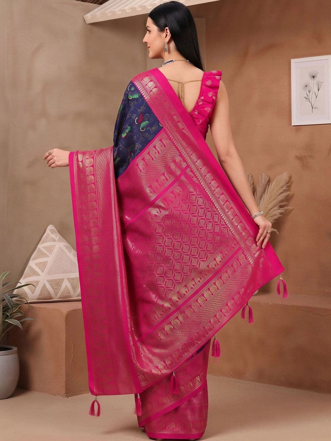 Anouk Embellished Designer Banarasi Saree thumbnail 5