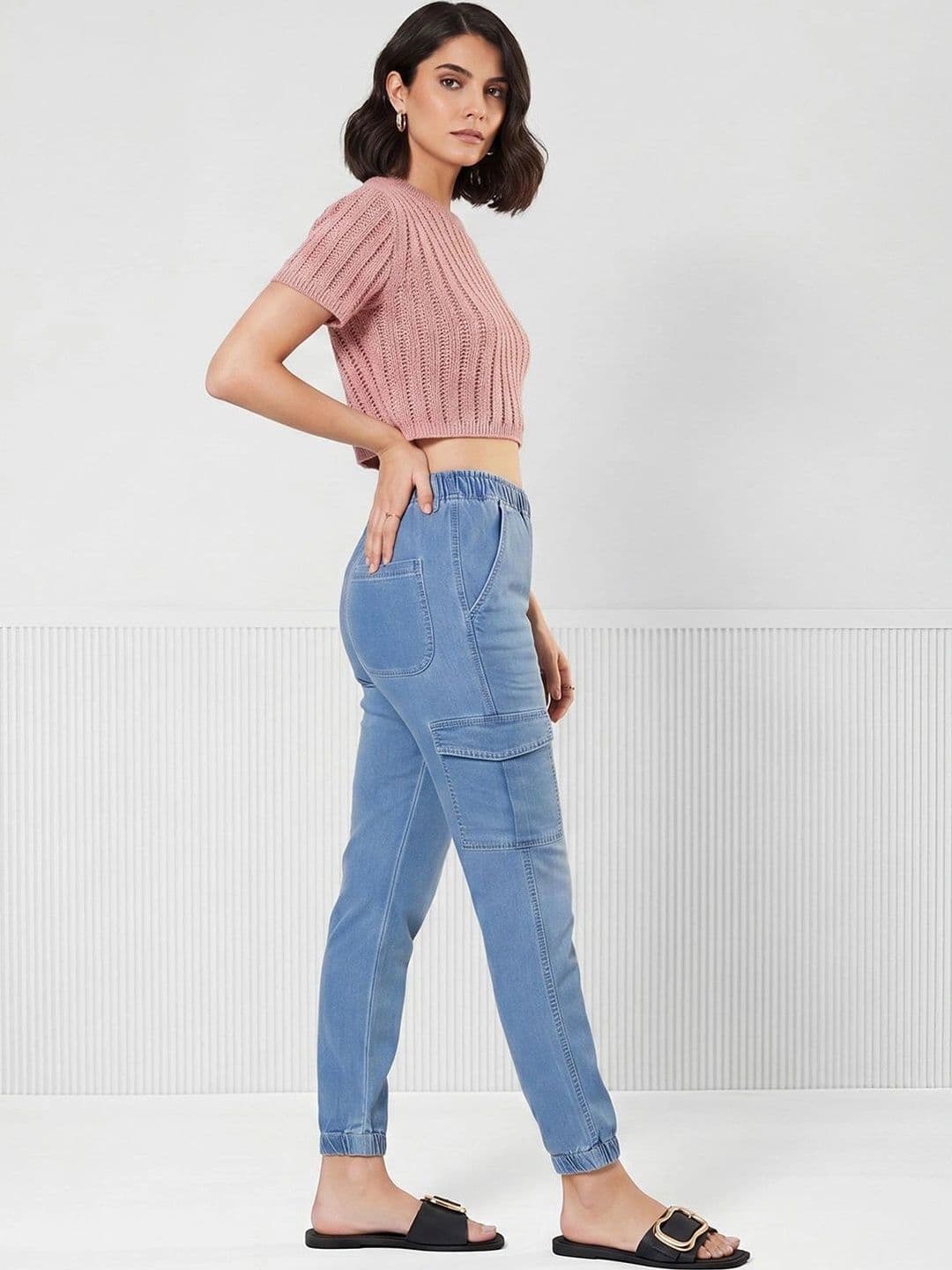 Mast & Harbour Women Regular Fit High-Rise Heavy Fade Stretchable Jeans thumbnail 5
