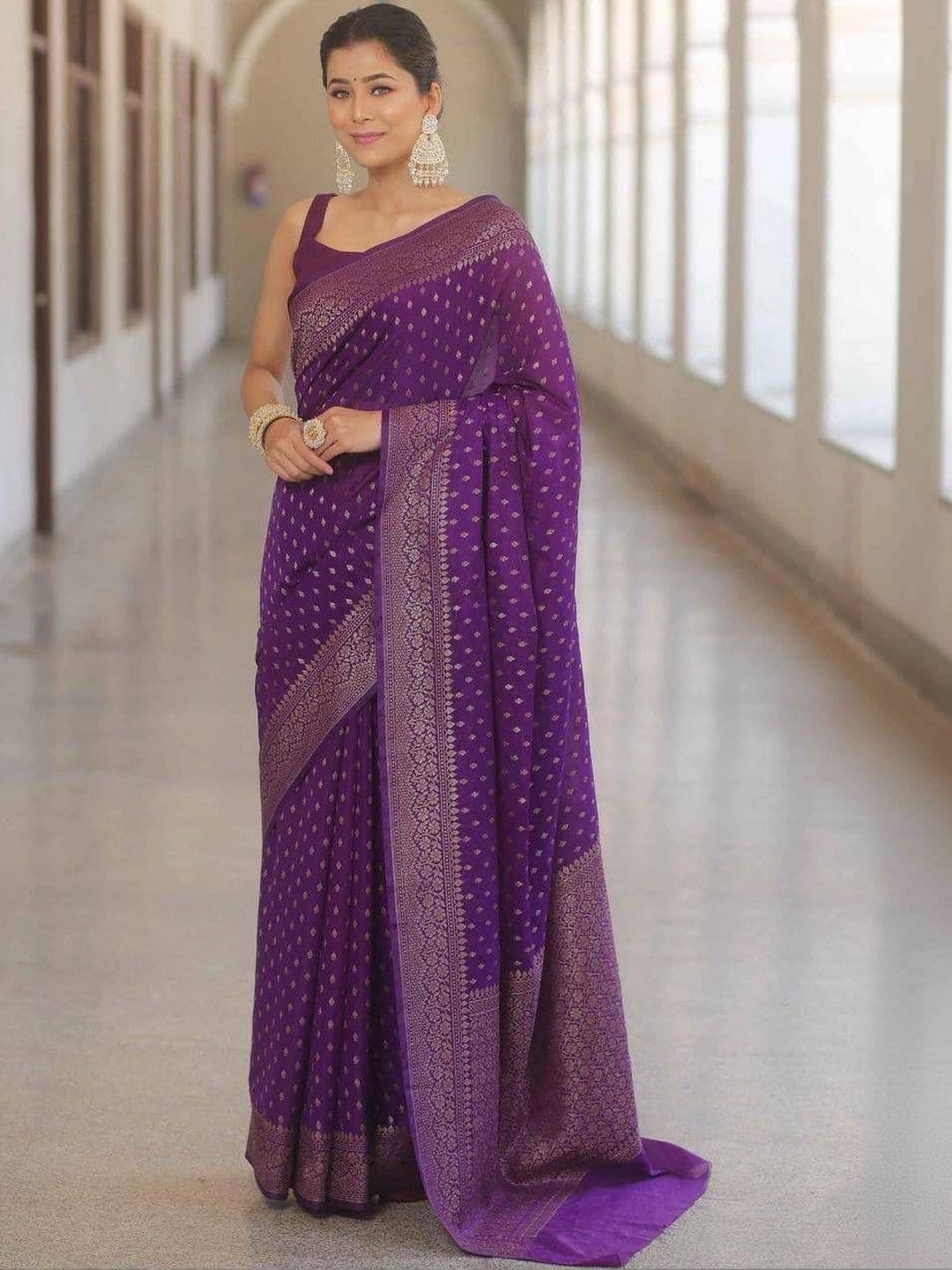 House Of Nazakat Woven Design Zari Art Silk Banarasi Saree - view 1