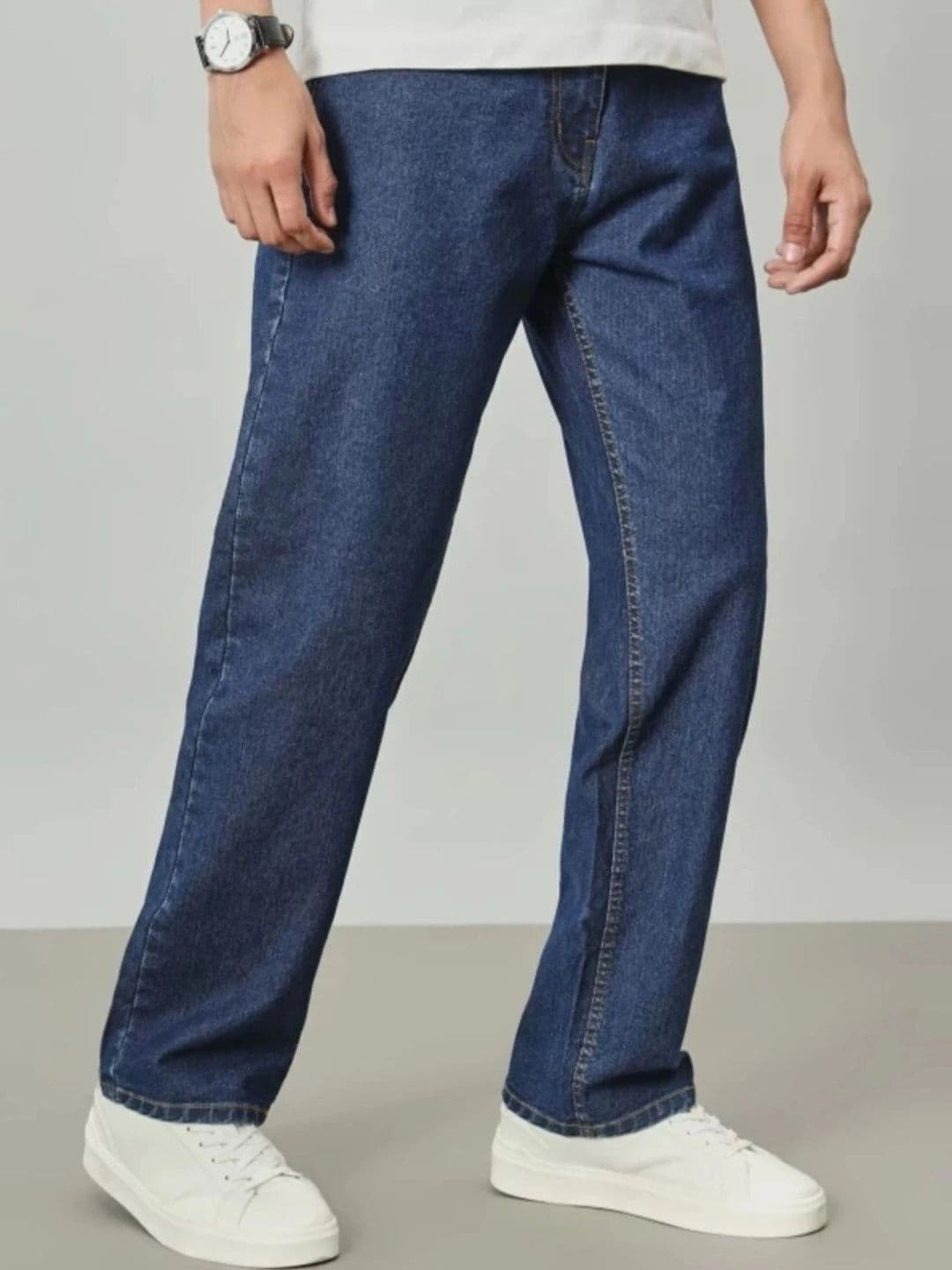 UNIFAV FASHION Men Straight Fit Cotton Mid-Rise Jeans thumbnail 3