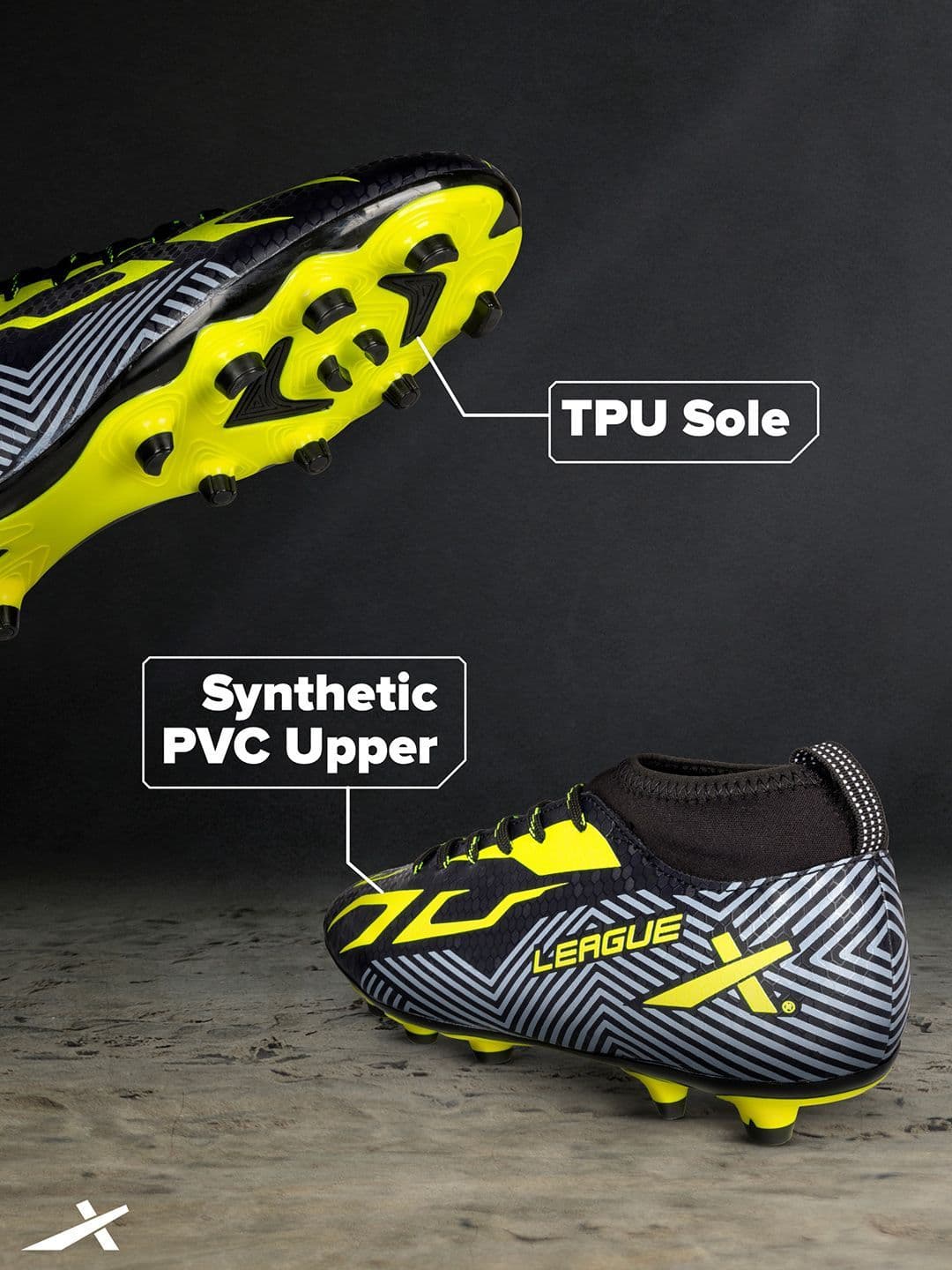 VECTOR X League Synthetic Leather Upper TPU Sole Soccer Studs with Ankle Football Shoes thumbnail 5