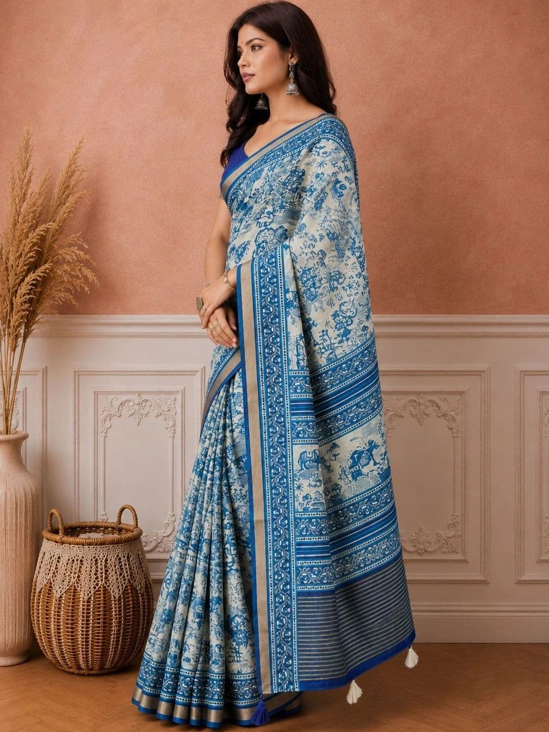 all about you Silk Cotton Designer Saree thumbnail 2