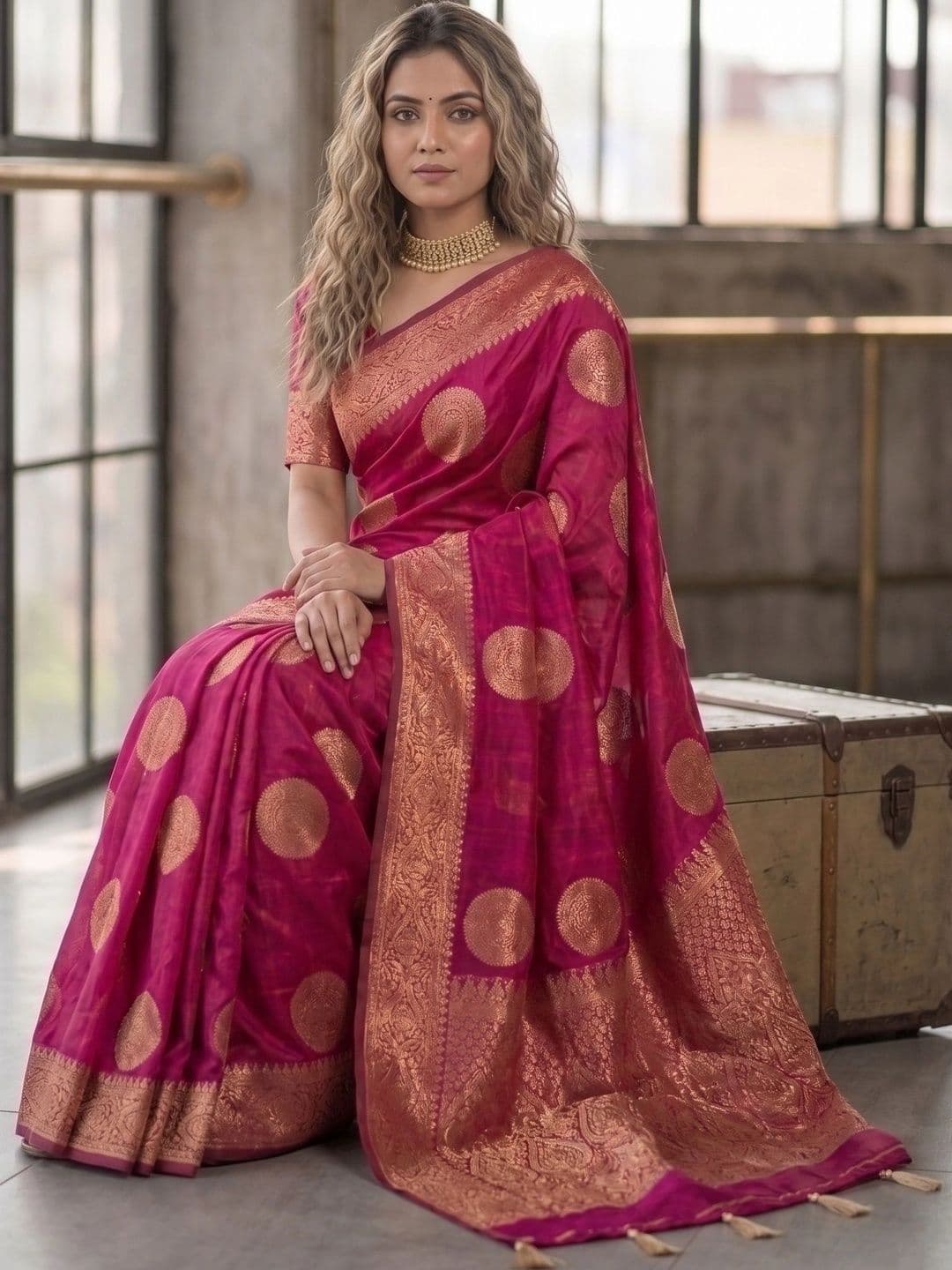 MITAL ENTERPRISE Woven Design Zari Art Silk Saree thumbnail 2